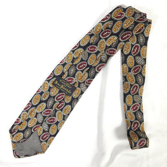 Robert Talbott Black Oval Geometric Silk Tie 4" x 57" Made In USA - Picture 4 of 6